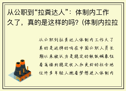 从公职到“拉粪达人”：体制内工作久了，真的是这样的吗？(体制内拉拉)